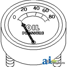 Gauge, Oil Pressure (80 lb) for Ford/New Holland 800 Tractors